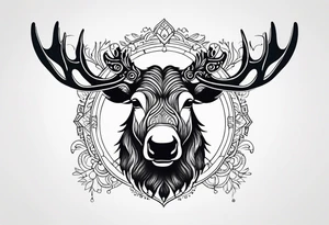 cute moose tattoo idea