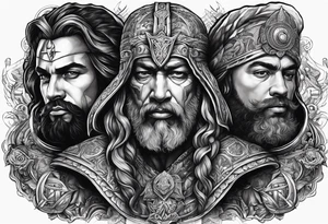 Os quatro cavaleiros do apocalipse juntos, descritos conforme a bíblia. tattoo idea