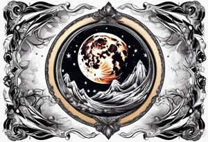 Smoke wrapping around the moon tattoo idea