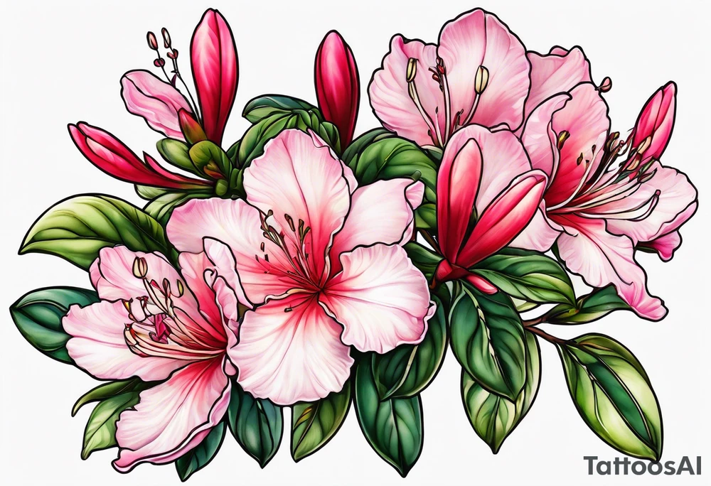 azalea with branch tattoo idea