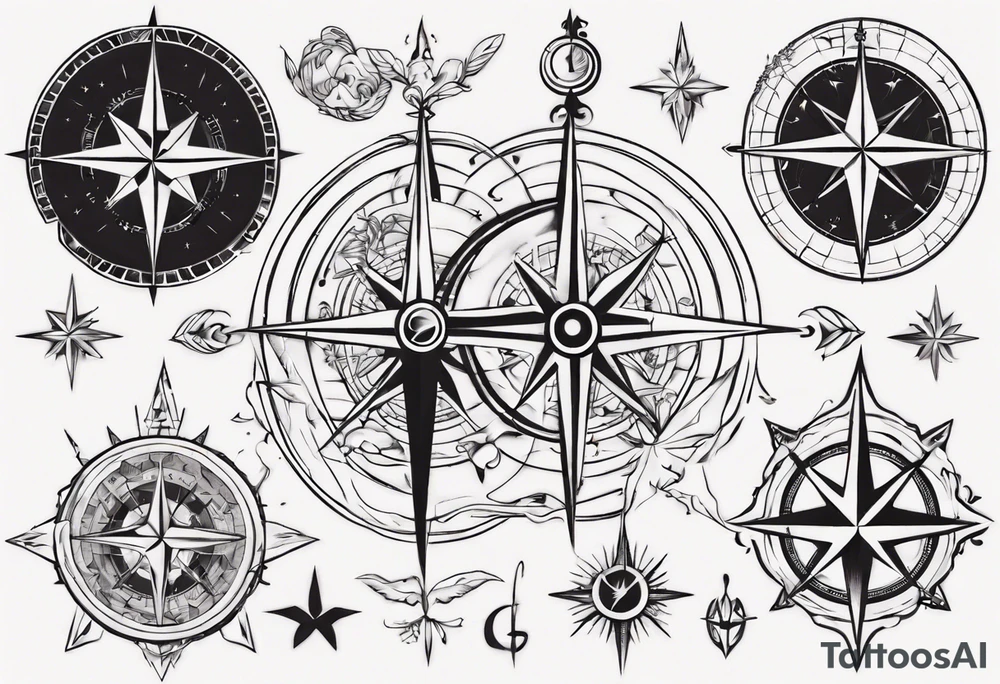 wonderlust with compass tattoo idea