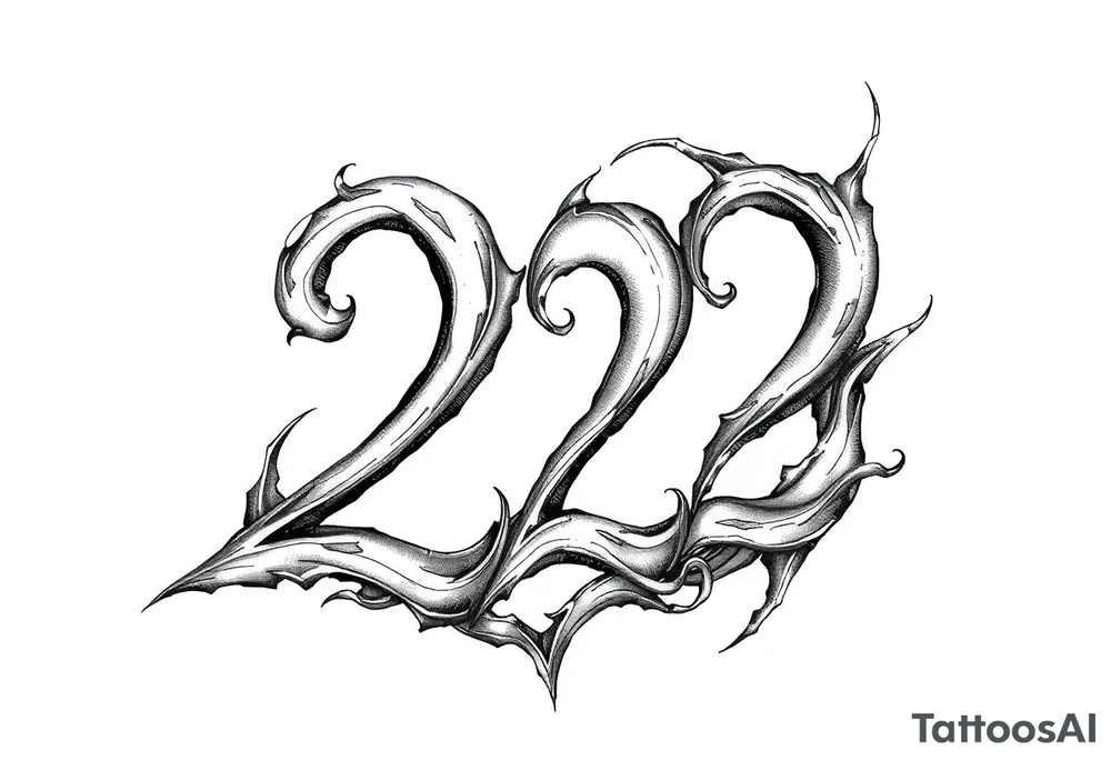 number 222 tattoo idea