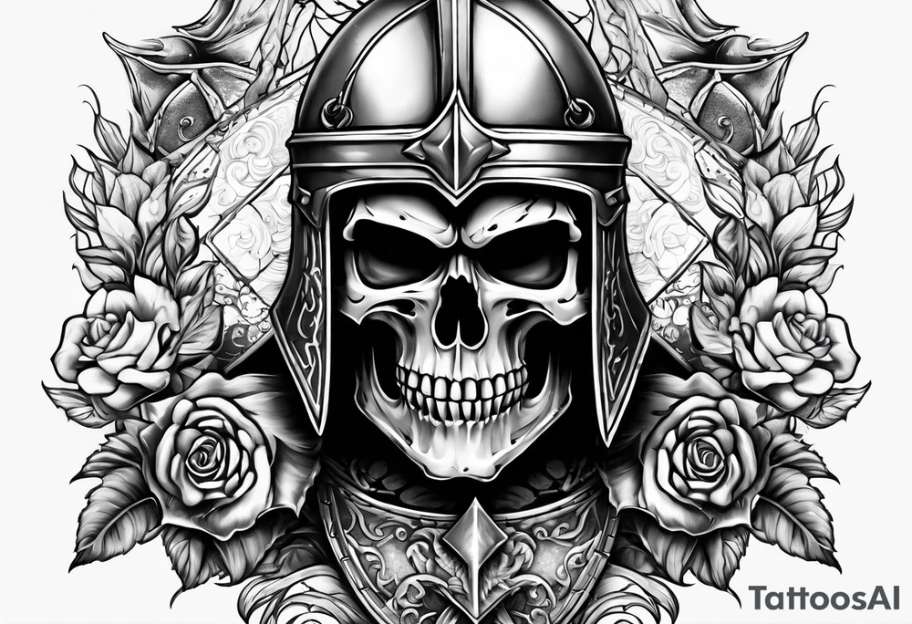 knight skull tattoo idea