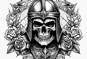 knight skull tattoo idea