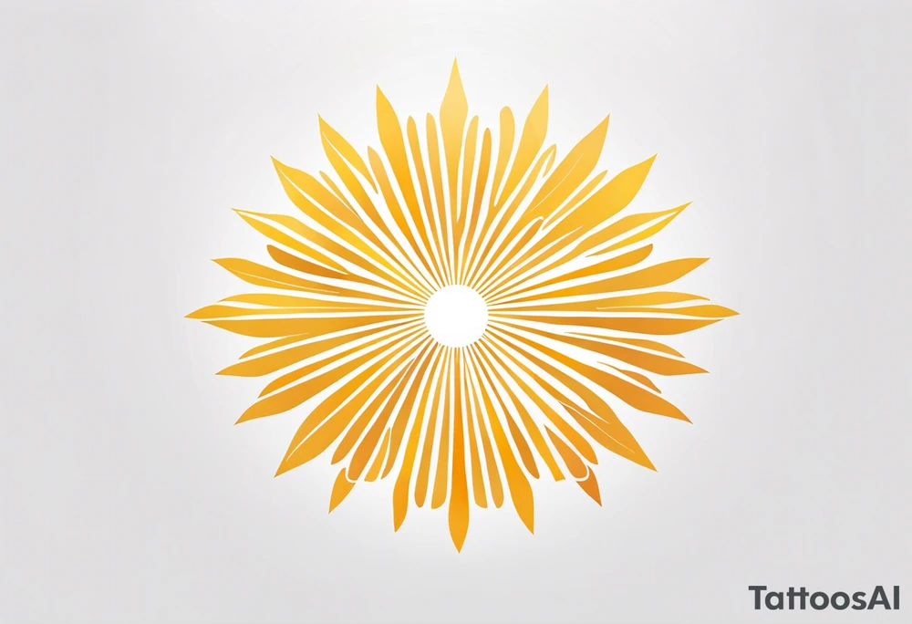 simple sunshine shape made of dots, looks like sun's rays are radiating from centre tattoo idea