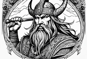 Norse God Sutur Fighting Freyr tattoo idea