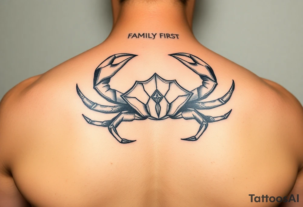 “family first”, mortality, mental health healing, cancer astrological sign tattoo idea
