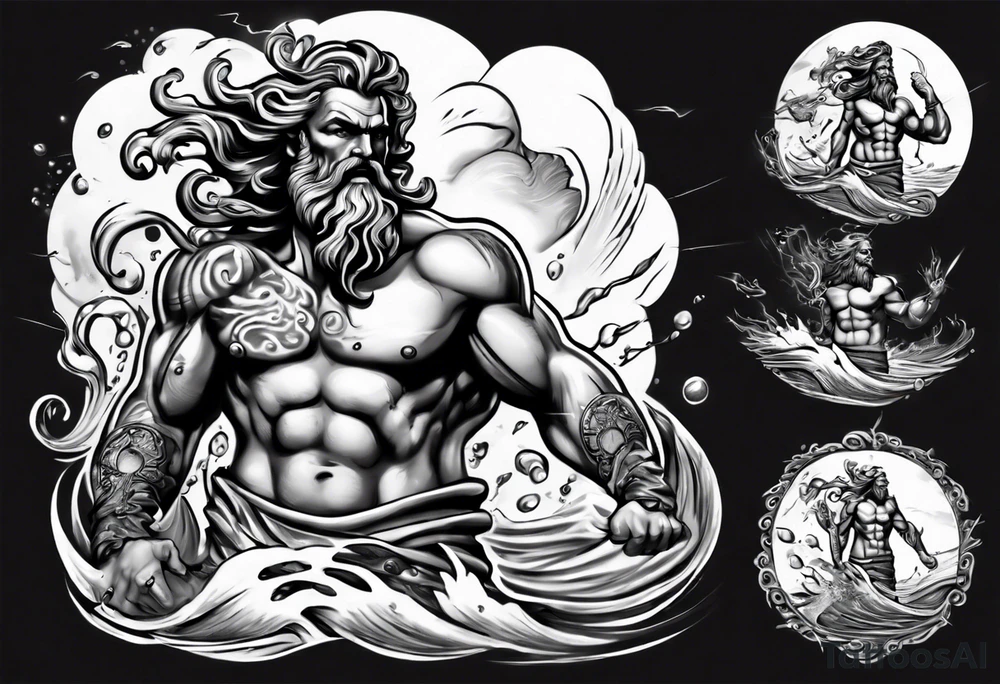 poseidon calling a storm tattoo idea
