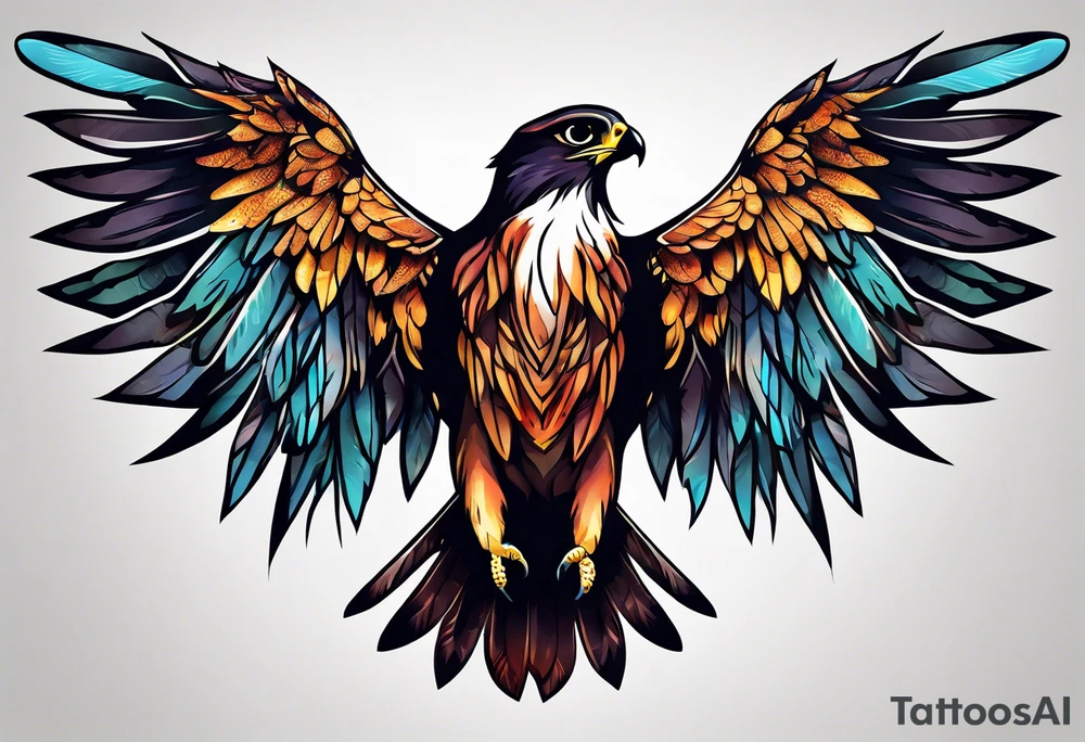 Falcon wings tattoo idea