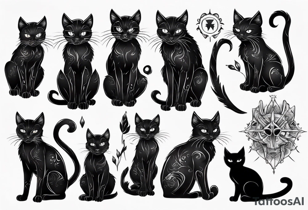 black cat tattoo idea