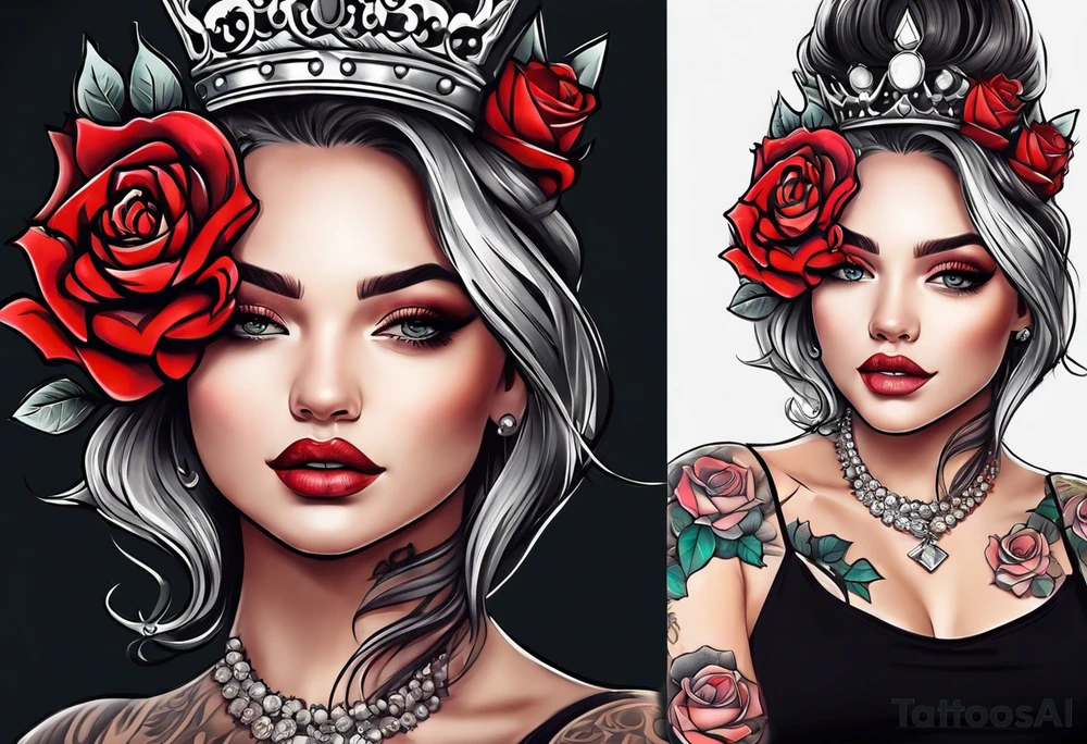 the rose queen's crown tattoo idea