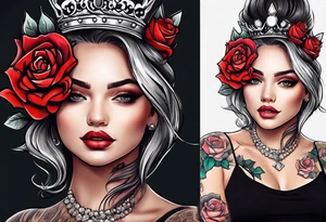 the rose queen's crown tattoo idea