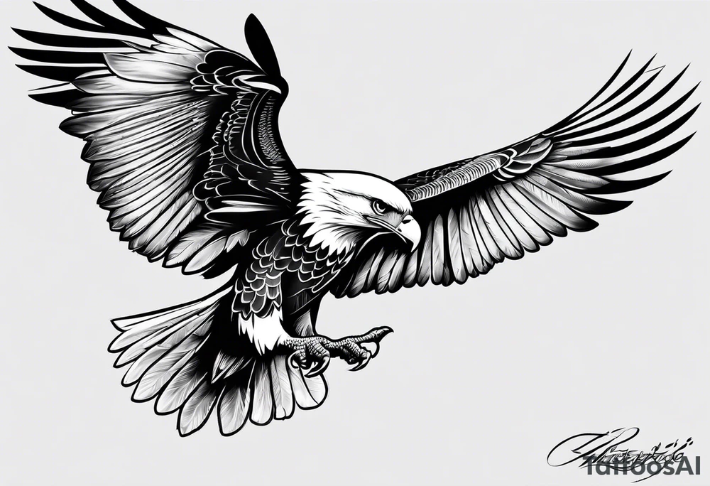 Eagle and a Dove fly side by side tattoo idea
