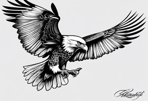 Eagle and a Dove fly side by side tattoo idea