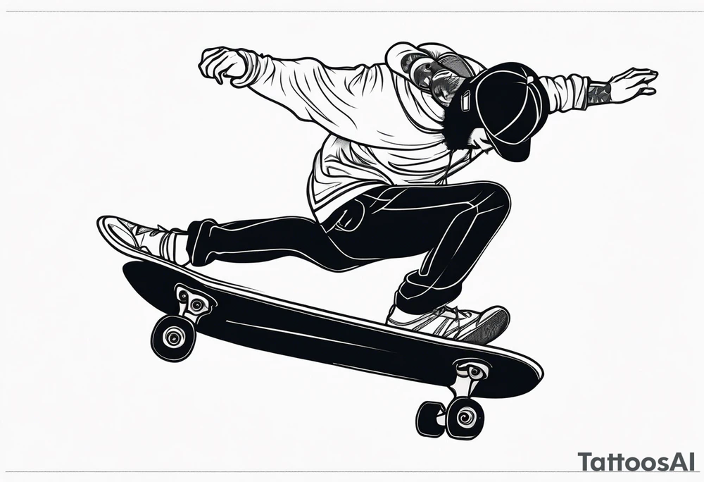 skateboard ride tattoo idea