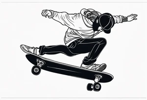 skateboard ride tattoo idea