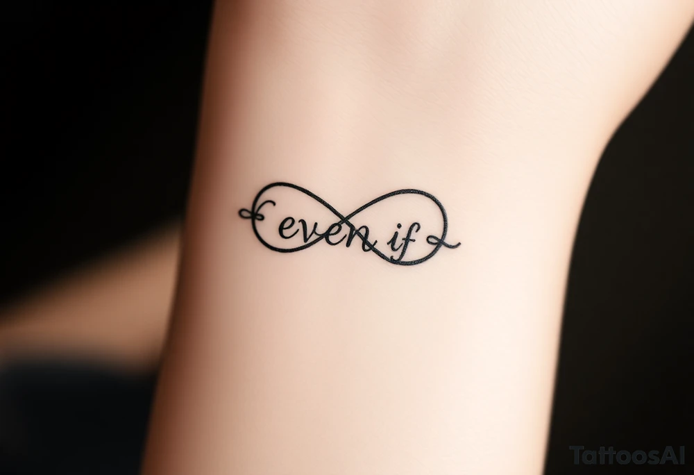 unique and soft infinity symbol with words "EVEN IF" tattoo idea unique and soft infinity symbol with words "EVEN IF" tattoo idea