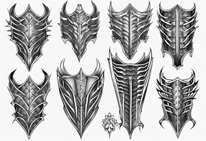 Dragonscale Leg armor symmetrical tattoo idea