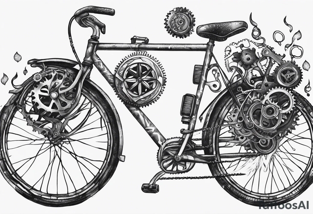 Bicycle gear where heart should be tattoo idea