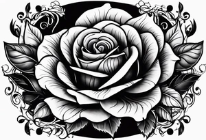 A black rose with four skulls around it tattoo design tattoo idea