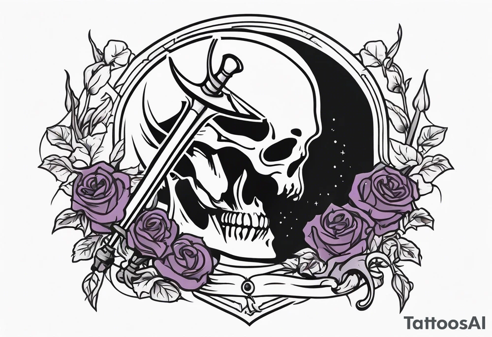 death with scythe and nightshade mortician tattoo idea