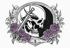 death with scythe and nightshade mortician tattoo idea