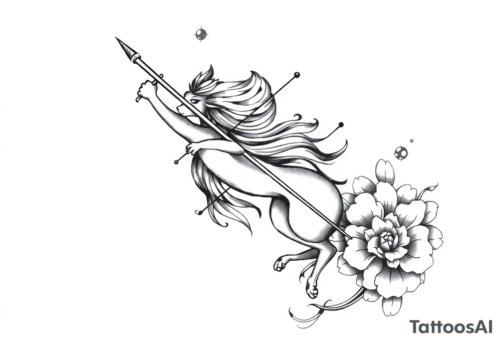 I want a small tattoo with a Sagittarius sign but incorporate Lillie's into it and give it a Japaneese feel tattoo idea