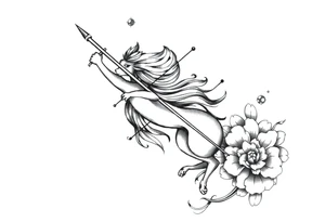 I want a small tattoo with a Sagittarius sign but incorporate Lillie's into it and give it a Japaneese feel tattoo idea