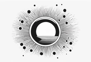 simple sunshine made of black dots tattoo idea
