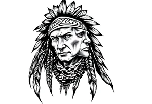 Lone Native American warrior tattoo idea