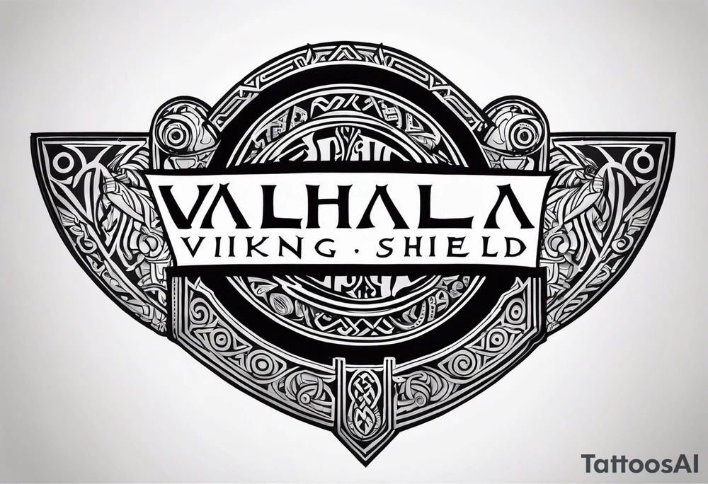 Valhalla viking gods shield tattoo idea