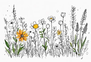 wildflowers with the lyrics "And I won't let me insecurities define who I am" around it tattoo idea