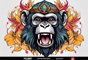 fulj body jumping monkey tattoo idea