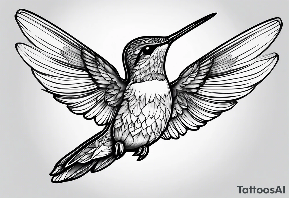 Small fine line hummingbird tattoo idea