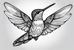 Small fine line hummingbird tattoo idea