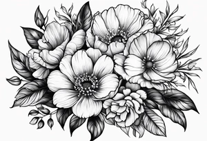 September birth flower with roman numerals IX-VI-LVII tattoo idea