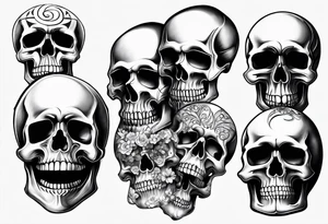 Memento mori written skull sleeve tattoo design tattoo idea