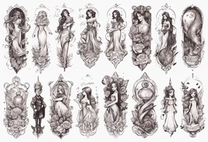 Female forearm, daughter, son, fairytale tattoo idea