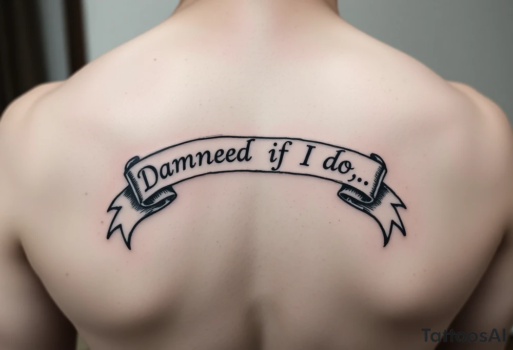 Ribbons that say "Damned if I do n Damned if I don't" tattoo idea