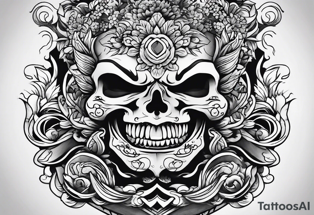 Vietnamese traditional inner bicep tattoo idea