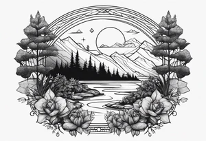 romantic scenery tattoo idea