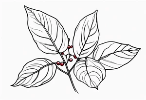 Holly berry birth flower tattoo idea