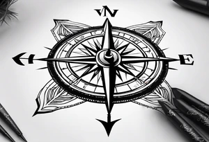 Compass with positivity 
& Hope with Arrow 
Suitable for my arms tattoo idea