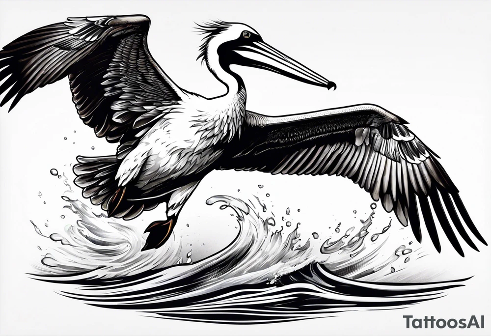 dive diving tucked wings plunge plunging bombing pelican tattoo idea