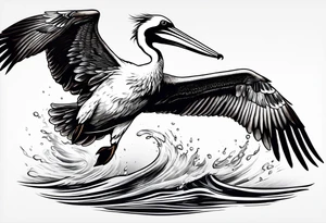 dive diving tucked wings plunge plunging bombing pelican tattoo idea