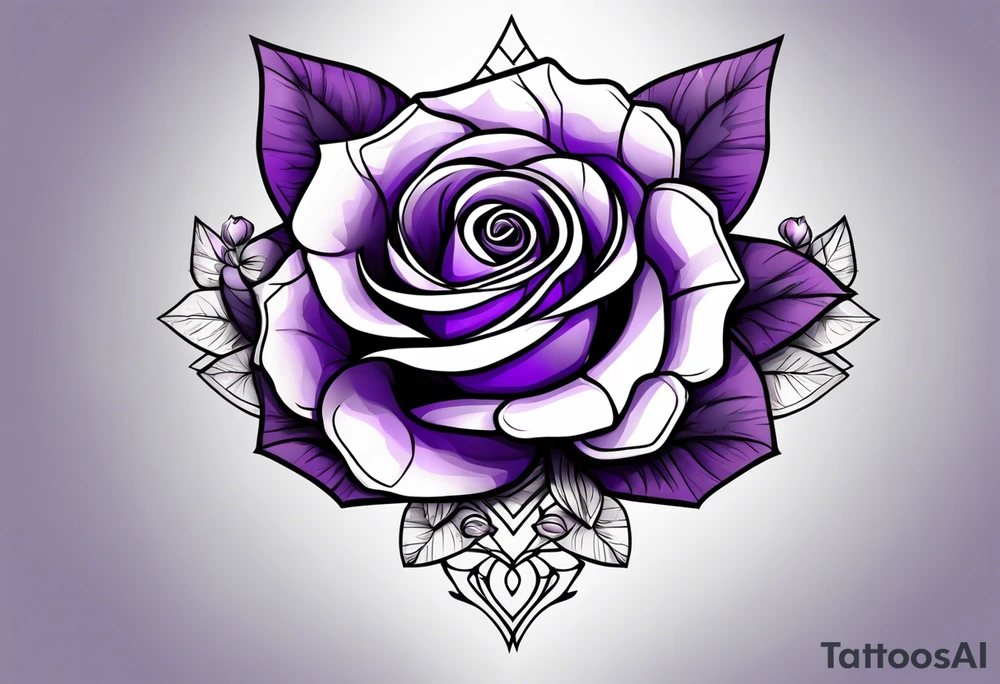 Purple rose, ribbon Royalty tattoo idea