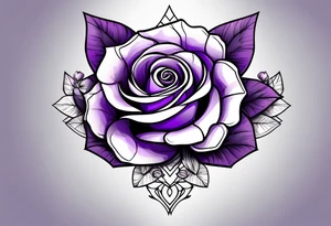 Purple rose, ribbon Royalty tattoo idea