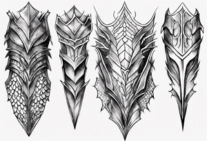 Dragonscale Leg armor symmetrical tattoo idea