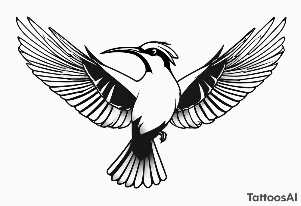 Flying hoopoe tattoo idea