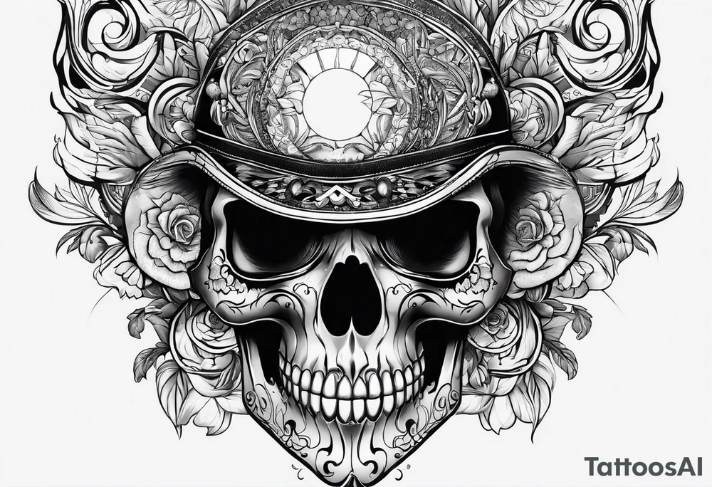 eye with skull tattoo idea
